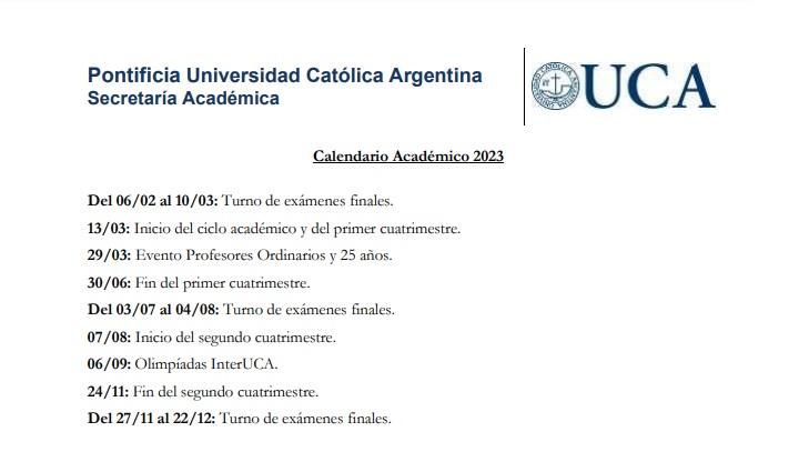 Calendario académico uca filosofía y letras 4